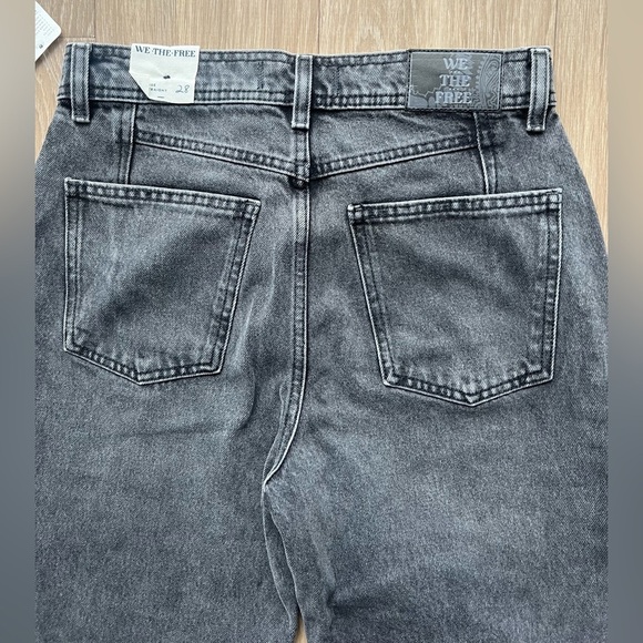 Free People We The Free Xena High Rise Slim Straight Leg Black Wash Size 28 - Picture 7 of 9